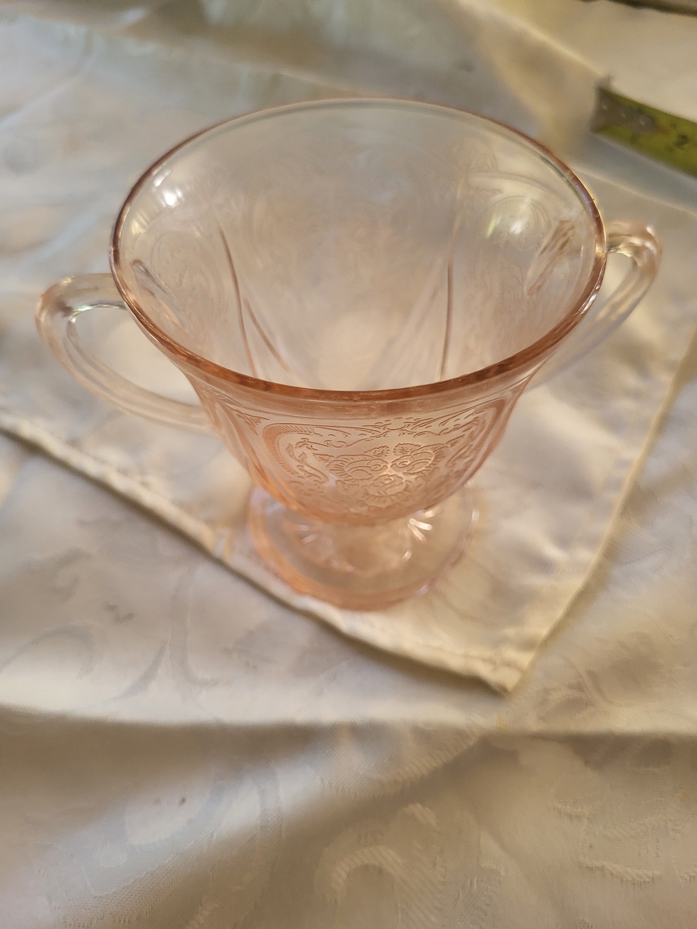 Royal Lace Depression Glass Open Sugar Bowl Footed Hazel Atlas